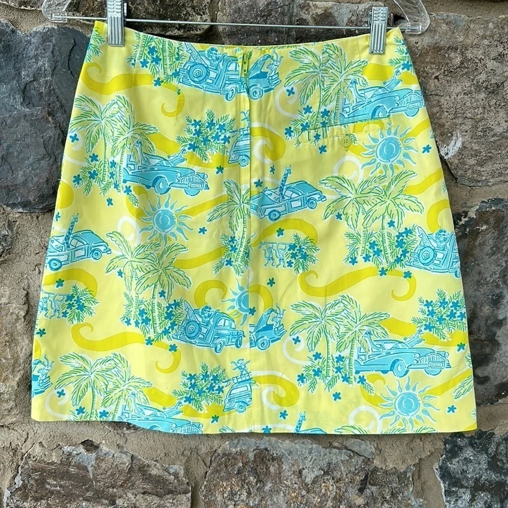 Lilly Pulitzer Vintage Skirt Green Cruising a California dress size 6
